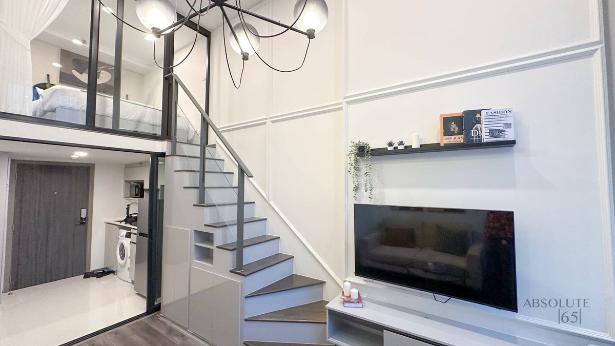 *ว่าง 10 พฤศจิกา* 1 Bedroom Duplex ห้องเพดานสูง แต่งครบ ใกล้ MRT พระราม 9 – รูปที่ 4