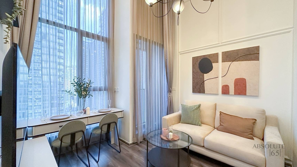 *ว่าง 10 พฤศจิกา* 1 Bedroom Duplex ห้องเพดานสูง แต่งครบ ใกล้ MRT พระราม 9 – รูปที่ 3