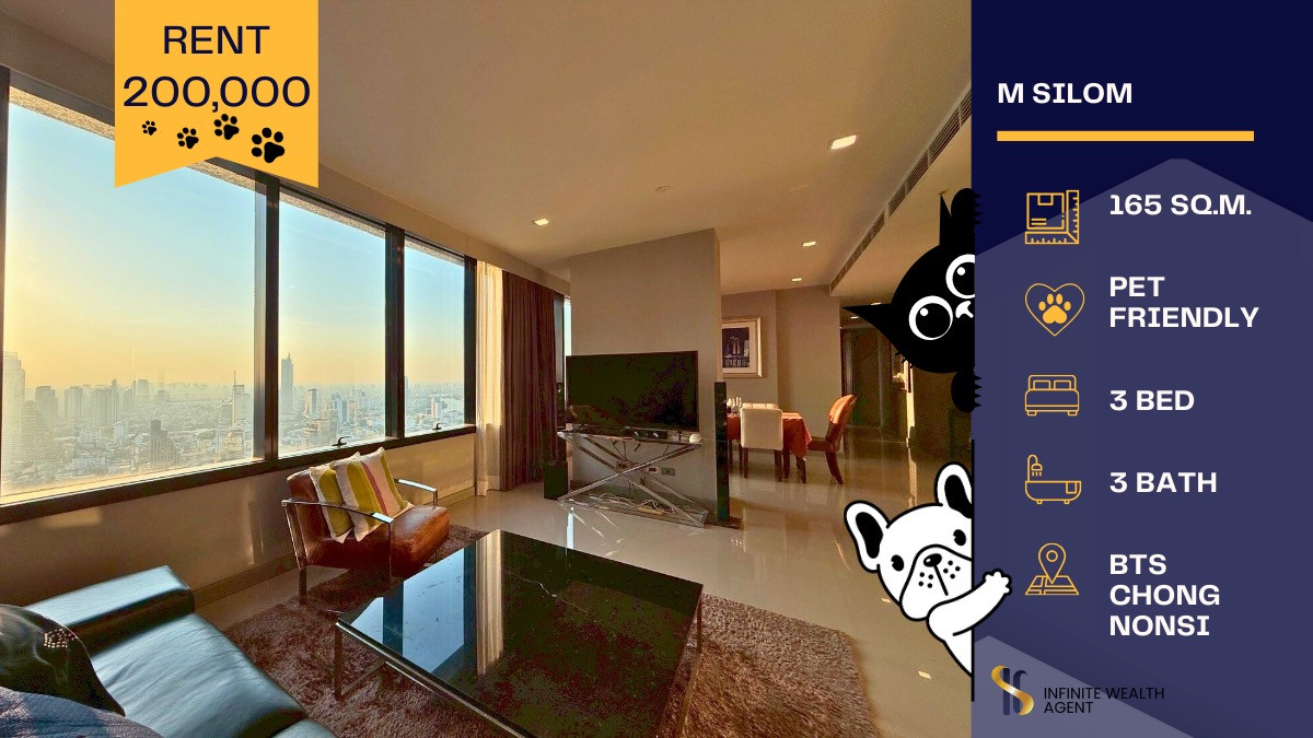 ✨ Luxury Penthouse in the Heart of SilomWake up to breathtaking views of the Chao Phraya River 🌊 and the MahaNakhon Tower 🌆pet-friendly living 🐶🐱 ✨ Luxury Penthouse in the Heart of SilomWake up to breathtaking views of the Chao Phraya River 🌊 and the MahaNakhon Tower 🌆pet-friendly living 🐶🐱