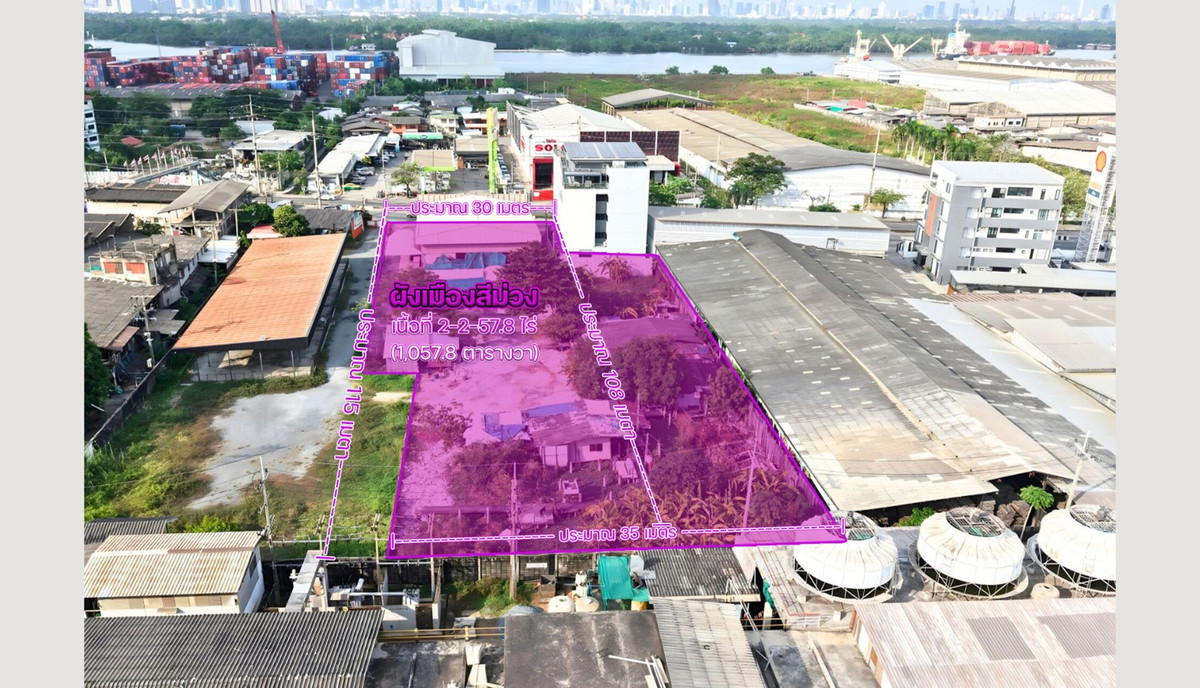ขายที่ดินปู่เจ้าสมิงพราย ผังสีม่วง 2-2-57.8 ไร่ ติดถนนใหญ่ ถูกกว่าราคาประเมิน – รูปที่ 2