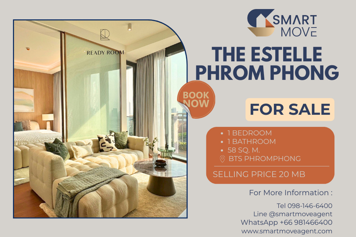 🔥 Sale with tenant !! high floor 24++, style modern, great facility !! 🔥 Code C20240400026..........The Estelle Phrom Phong, 1 bedroom, 1 bathroom, furnished, Special Deal!!📣📣