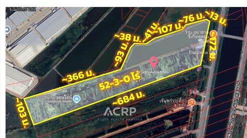 Large-Scale Land for Sale on Suvarnabhumi Canal Road, Near Thepharak Road
