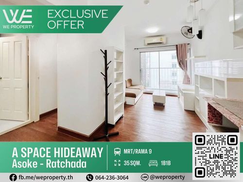 1Bed ห้องมุมแต่งสวยราคาดีที่สุด!!⭐A Space Hideaway Asoke - Ratchada (เอ สเปซ ไฮด์อเวย์ อโศก - รัชดา)
