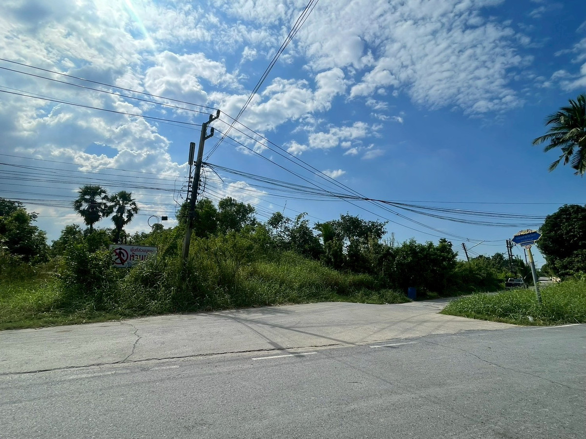 Large plot of land for sale, 16-1-40 rai, Muang Pathum Thani, potential location, near the main road, near the Chao Phraya River.