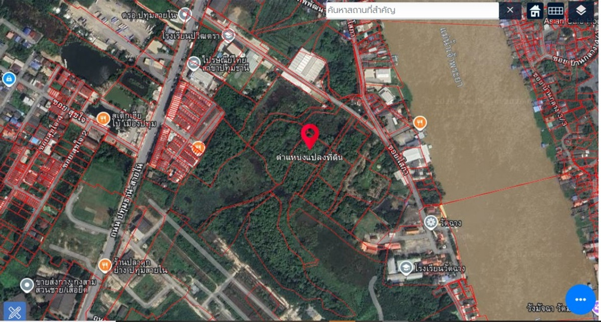Large plot of land for sale, 16-1-40 rai, Muang Pathum Thani, potential location, near the main road, near the Chao Phraya River. – รูปที่ 2