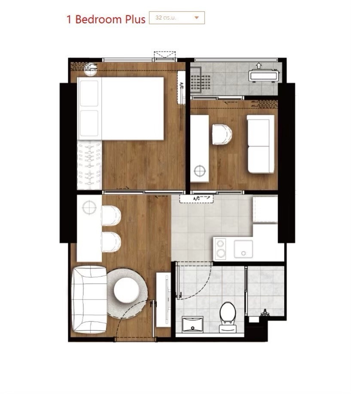 The Livin Ramkhamhaeng1Bed 32 sq.m. price only 2.65 million baht.Phat: 064-642-8664Nui: 094-624-2014