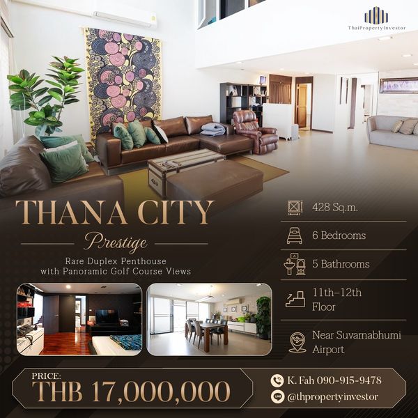 For Sale: Thana City Prestige Condominium 2 floors, 6 bedrooms, 5 bathrooms, fully furnished and ready to move in Usable area 428.18 sq.m.