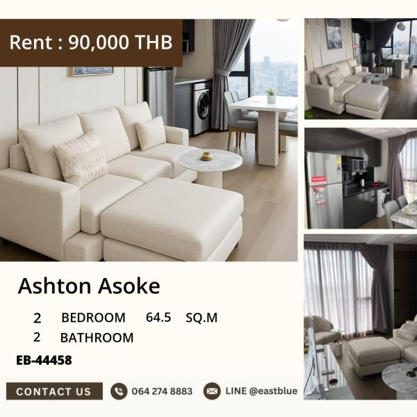 11/08/2026, 🏠 เช่า คอนโด 2 ห้องนอน แอชตัน อโศก พร้อมเข้าอยู่ 90,000 บาท/เดือน 0642748883