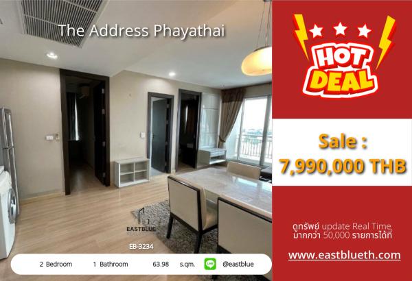 02/10/2026, For Sale: The Address Phayathai 2-Bed, 64 sqm by BTS Phaya Thai ✨ 0642748883