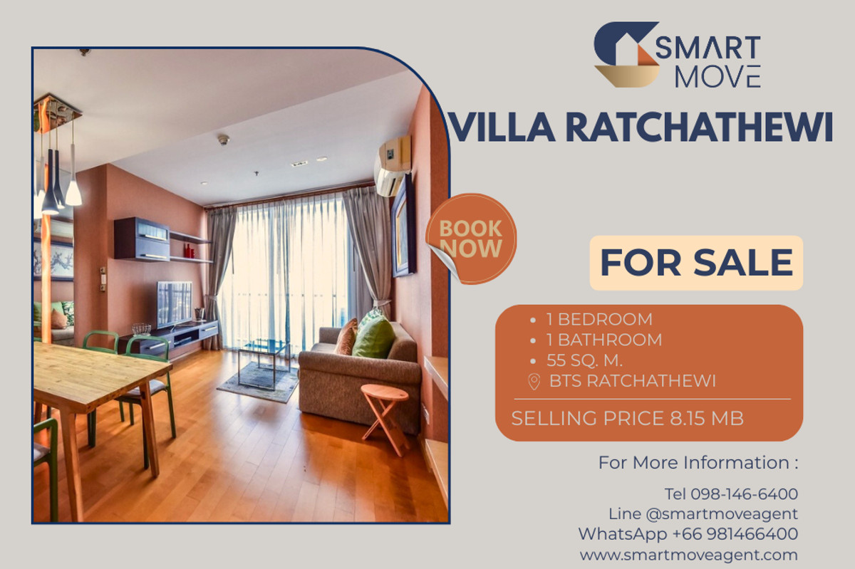 🔥 Sale with tenant !! nice view, high floor 30++, Good location!! 🔥 Code C20230108369..........Villa Ratchathewi, 1 bedroom, 1 bathroom, furnished, Special Deal!!📣📣 🔥 Sale with tenant !! nice view, high floor 30++, Good location!! 🔥 Code C20230108369..........Villa Ratchathewi, 1 bedroom, 1 bathroom, furnished, Special Deal!!📣📣