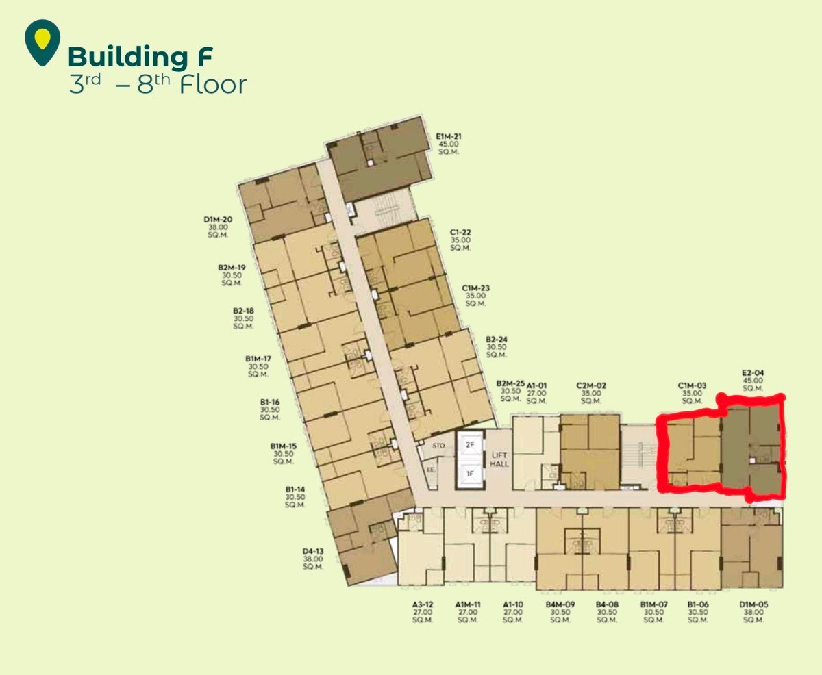 [SALE DOWN] Rare 80sqm Combined Unit - Bldg F Corner | 3rd Floor Pool & Garden View @ Aspire Sukhumvit 103