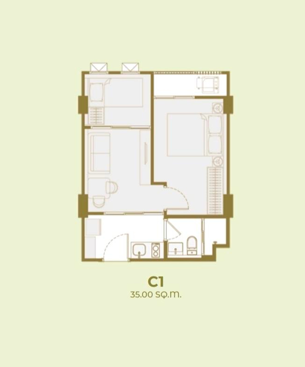 [SALE DOWN] Rare 80sqm Combined Unit - Bldg F Corner | 3rd Floor Pool & Garden View @ Aspire Sukhumvit 103 – รูปที่ 3