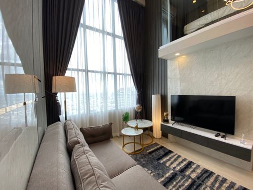For sale Knightsbridge Prime Sathorn very beautiful room duplex good price fully furnished, high floor, panoramic city view.