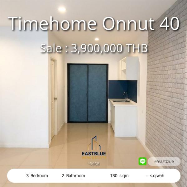 🏡 Spacious 3-Bed  at Timehome Onnut - Prime Location, Unbeatable Value!🔑 Just 3.9M THB - Your Dream Home Awaits with Exceptional Rental Potential
