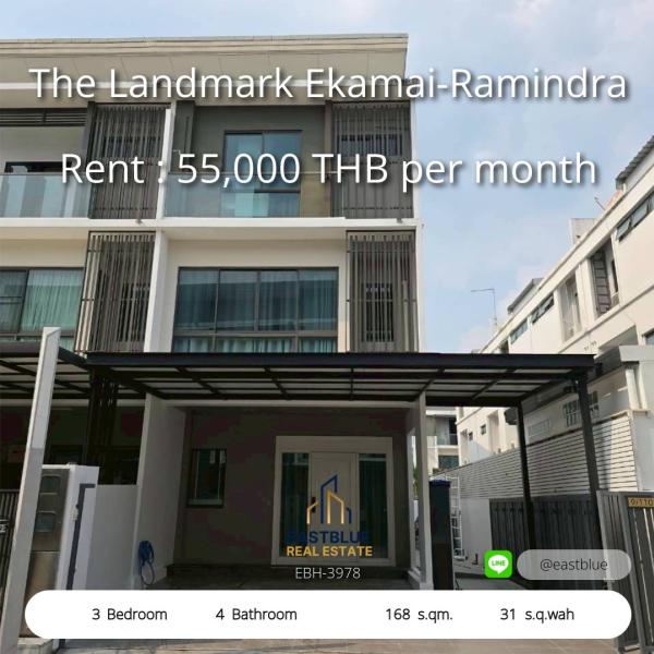 Spacious 3-Bed Landmark Home in Ekamai-Ramindra – Prime Location  
Live Large with 168 sqm House on 31 sq.wah Land – Rent or Buy Today! 0642748883