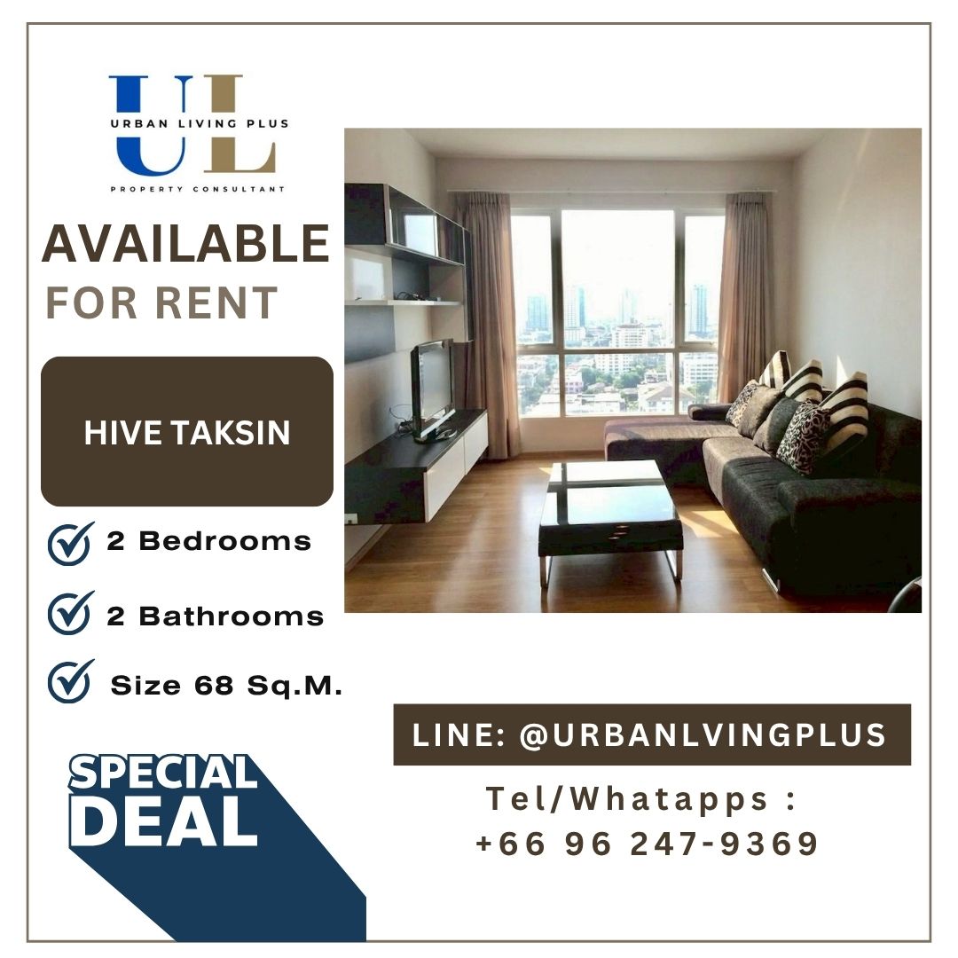 ( UL2605183 ) Tel/Line 096-247-9369✨ FOR RENT !! HIVE TAKSIN 2 bedrooms, Size 68 Sq.M. Nice room✨✨ ( UL2605183 ) Tel/Line 096-247-9369✨ FOR RENT !! HIVE TAKSIN 2 bedrooms, Size 68 Sq.M. Nice room✨✨