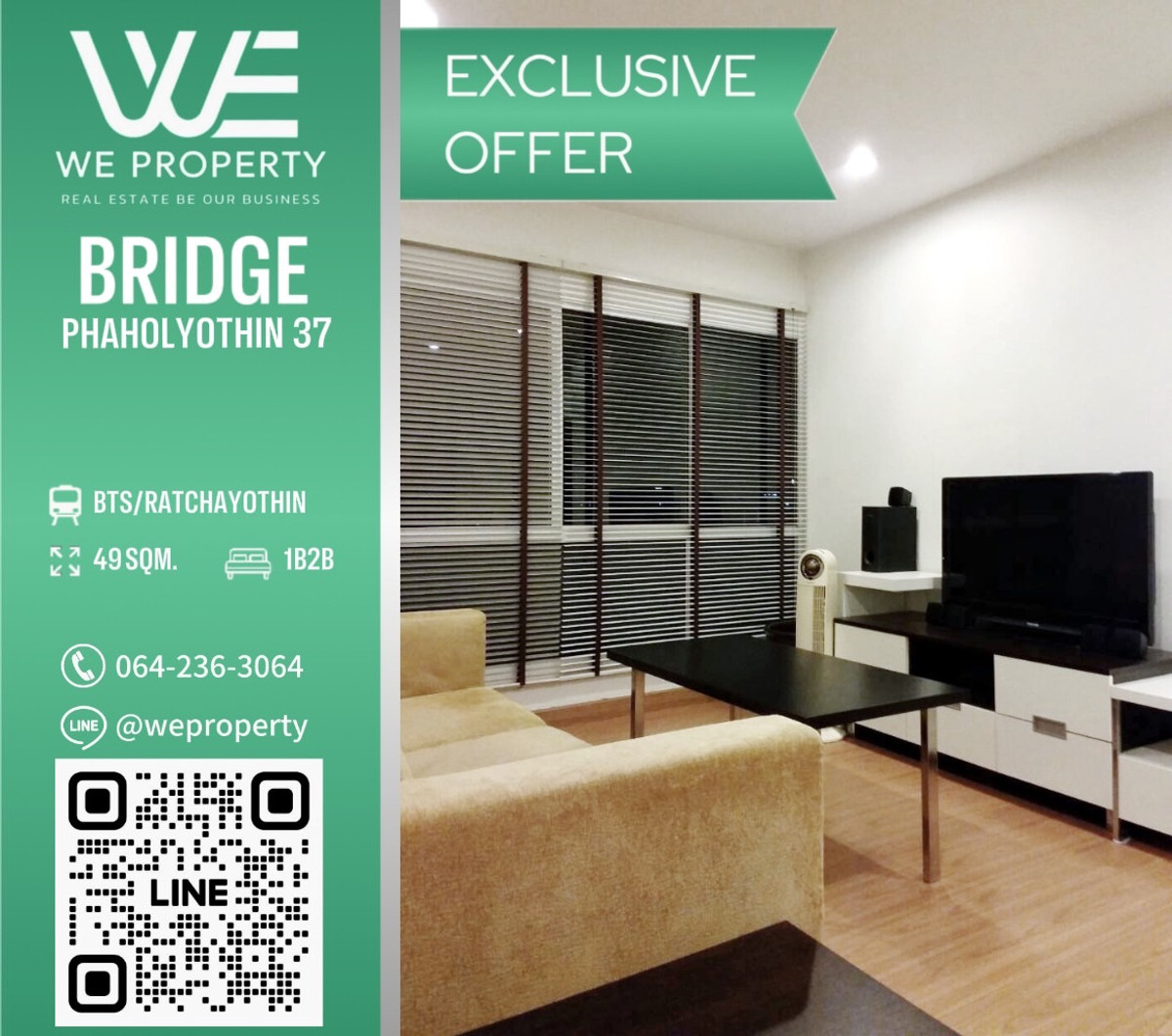 East side, large room at this price, there is only one room!!⭐Bridge Phaholyothin 37 (Bridge Phaholyothin 37)
