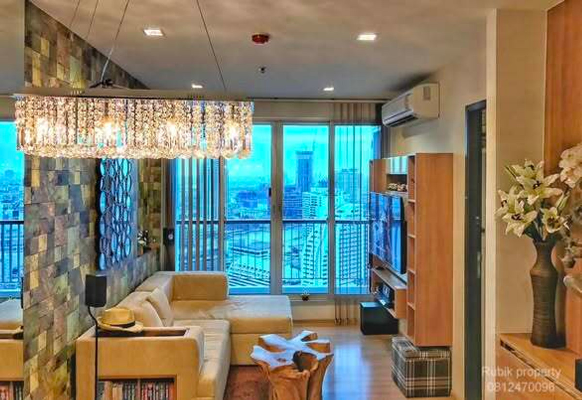 🏙 Rhythm Sathorn | Chao Phraya River view room, high floor, ICONSIAM side RB1619