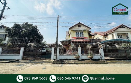 Single house 124 sq m, Sucha - Bang Bua Thong Village, large house, good location, cheap price.