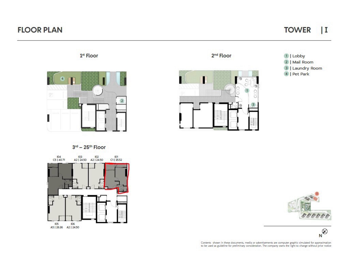 ขายดาวน์ 1BR Plus  ตึก I  เลี้ยงสัตว์ได้ 35.52ตรม  – รูปที่ 3
