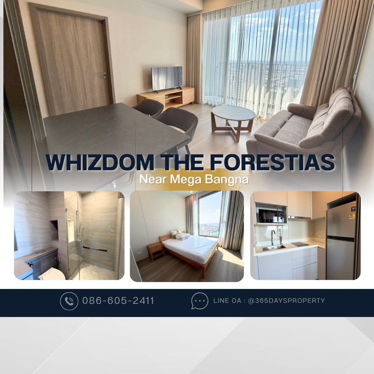 💥ForRent💥Condo ‘Whizdom The Forestias’ 🏡 Near Mega Bangna ‼️ Ready to move in ‼️  Fully Furnished ✨