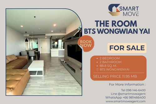 🔥 For Sale !! corner room, Wide balcony !! 🔥 Code C20221204492..........The Room BTS Wongwian Yai, 2 bedroom, 2 bathroom, high floor 20++, furnished, Special Deal!!📣📣