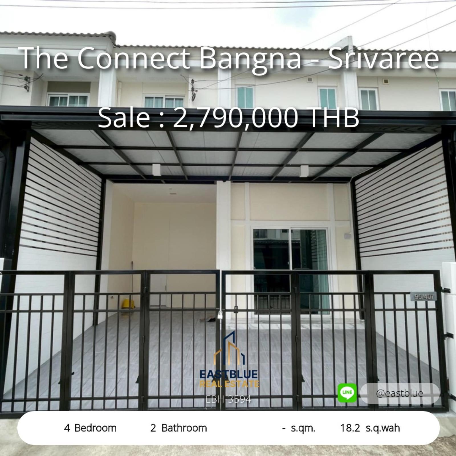 Modern 4-Bedroom Home at The Connect Bangna  
Prime Location with Full Amenities – Only 2.79M THB  

Ready-to-Move-In Spacious House in Bangna Km.7  
Stylish 4 Bed, 2 Bath Home Near University & Main Road 0642748883