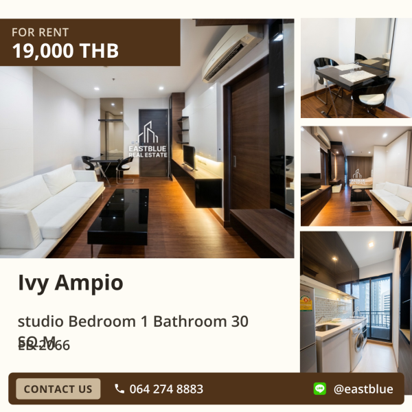 02/10/2026, Ivy Ampio ให้เช่า! คอนโดสุดหรู สตูดิโอ 30 ตร.ม. ใกล้ MRT ศูนย์วัฒนธรรมฯ 💎✨ 0642748883