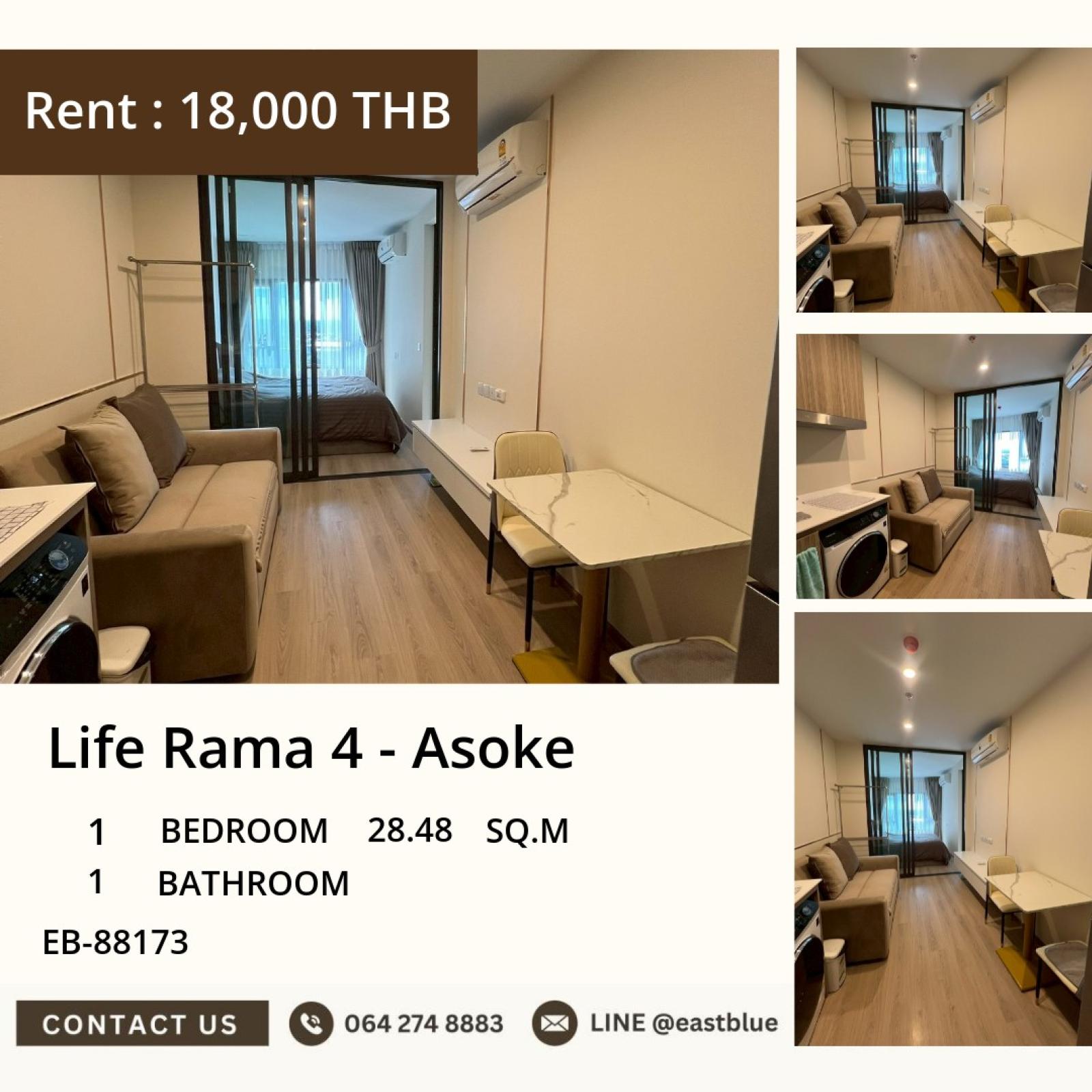 Rent a condo Life Rama 4 - Asoke 1 bedroom near BTS/MRT
Fully equipped with everything in a big city style for only 18,000 baht/month! 0642748883 Rent a condo Life Rama 4 - Asoke 1 bedroom near BTS/MRT
Fully equipped with everything in a big city style for only 18,000 baht/month! 0642748883
