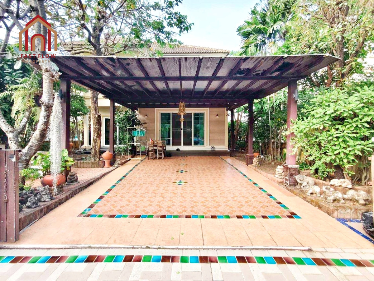 Single house for sale, Balinese style, with high-quality built-in furniture. Discovery Balika, Lam Luk Ka, Khlong 4, Sai Pracharat Road, Phra Ong Chao Sai Road, Rangsit, Khlong 4. Beautiful house with high-quality materials throughout. BOY – รูปที่ 2