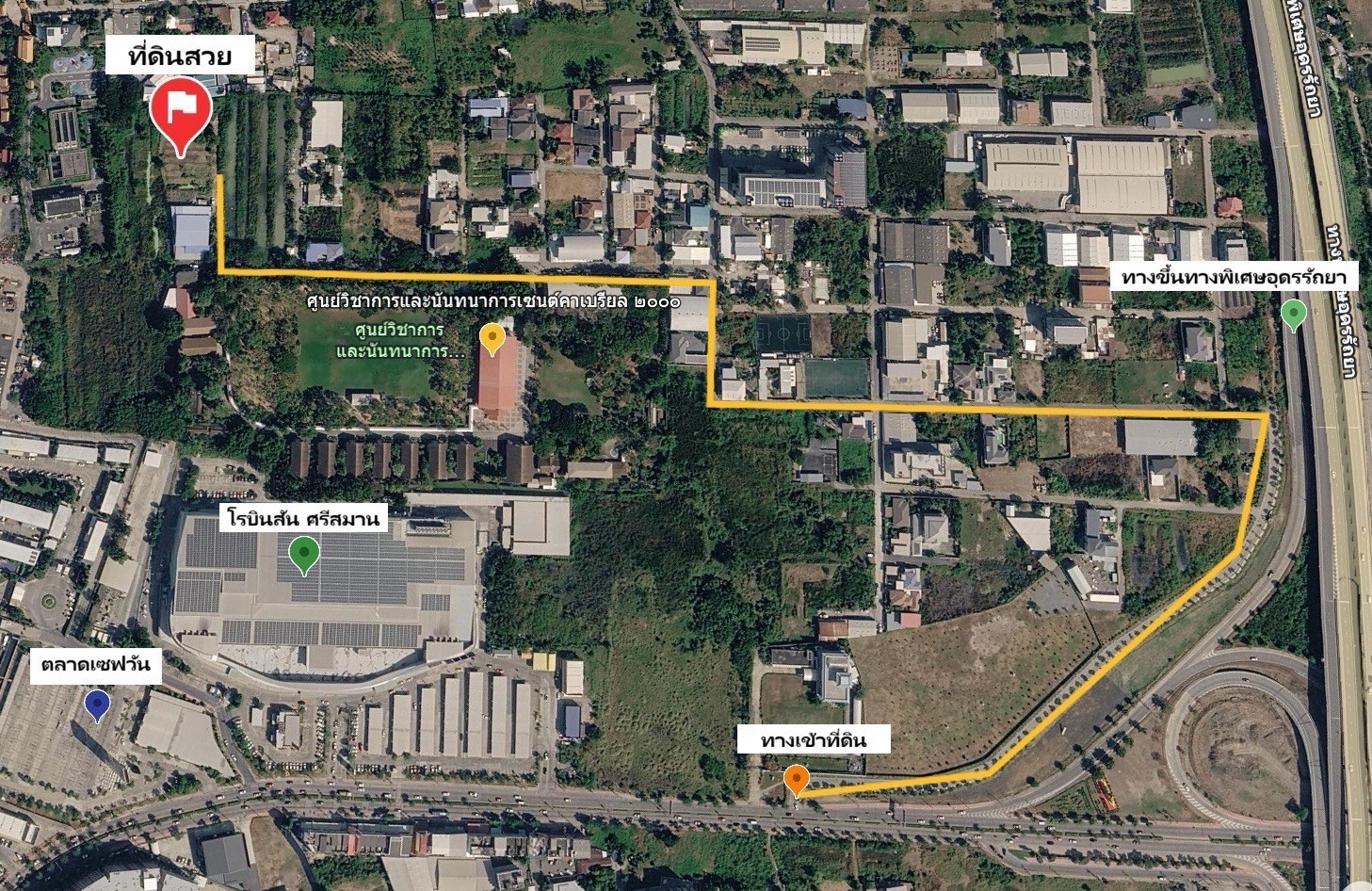 Land for sale in Pak Kret, behind Robinson Lifestyle Srisamarn, Soi Phra Mae Maha Karun 10/6.