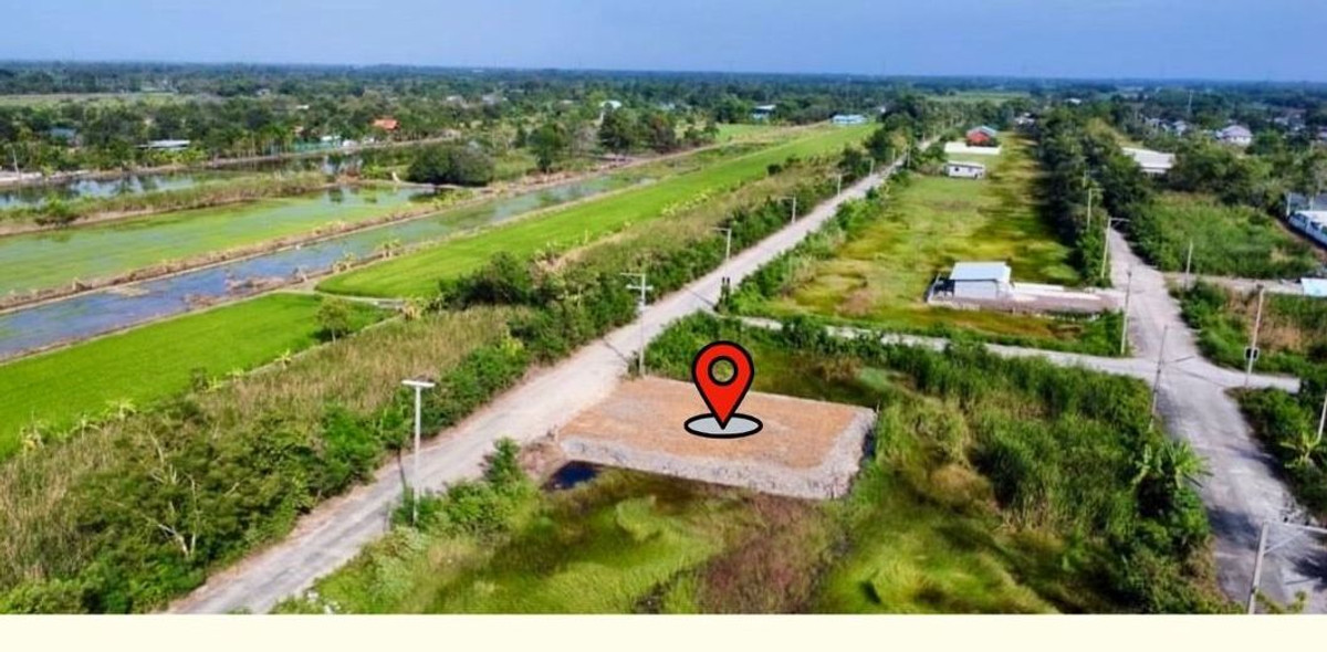Empty land for sale, already filled, 100 wa, Khlong 11, Bueng Ka Sam, Suan Kaew 2 project, concrete road, 7 meter wide road, electricity, water complete.