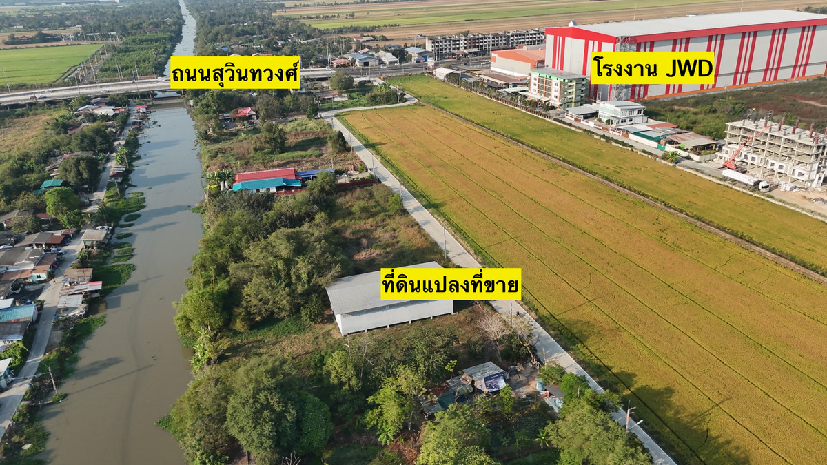 ขายที่ดิน พร้อมโกดัง ติดถนนสุวินทวงศ์ ทำเลอุตสาหกรรม ใกล้ รง. JWD – รูปที่ 3