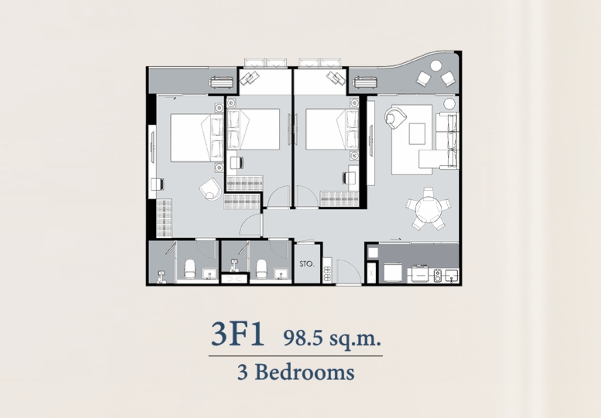 3 Bed 98.5sqm RARE Unit . Foreginer Quota 外国份额 3 Bed 98.5sqm RARE Unit . Foreginer Quota 外国份额