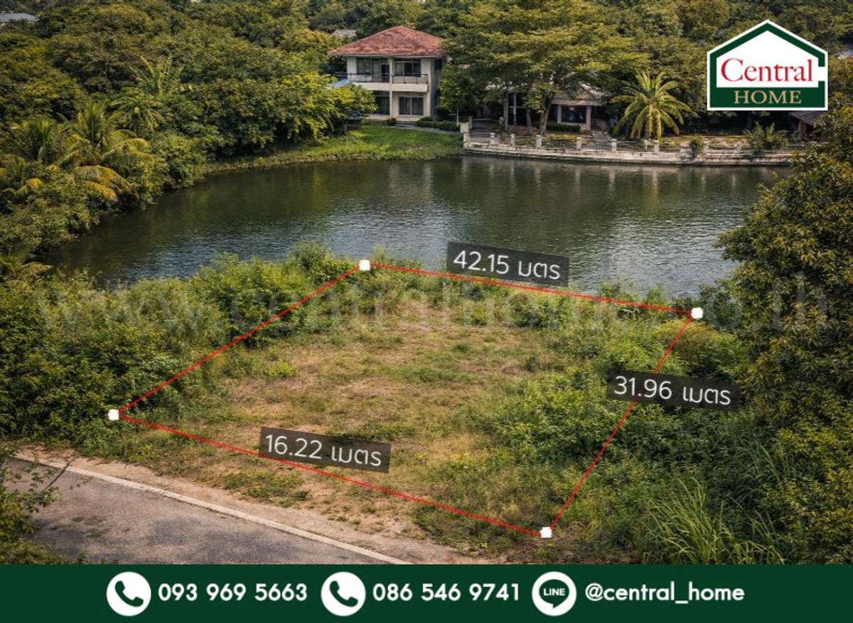 Empty land, already filled, 105.2 sq m, Garden Laguna Village - Chachoengsao, next to the lake.