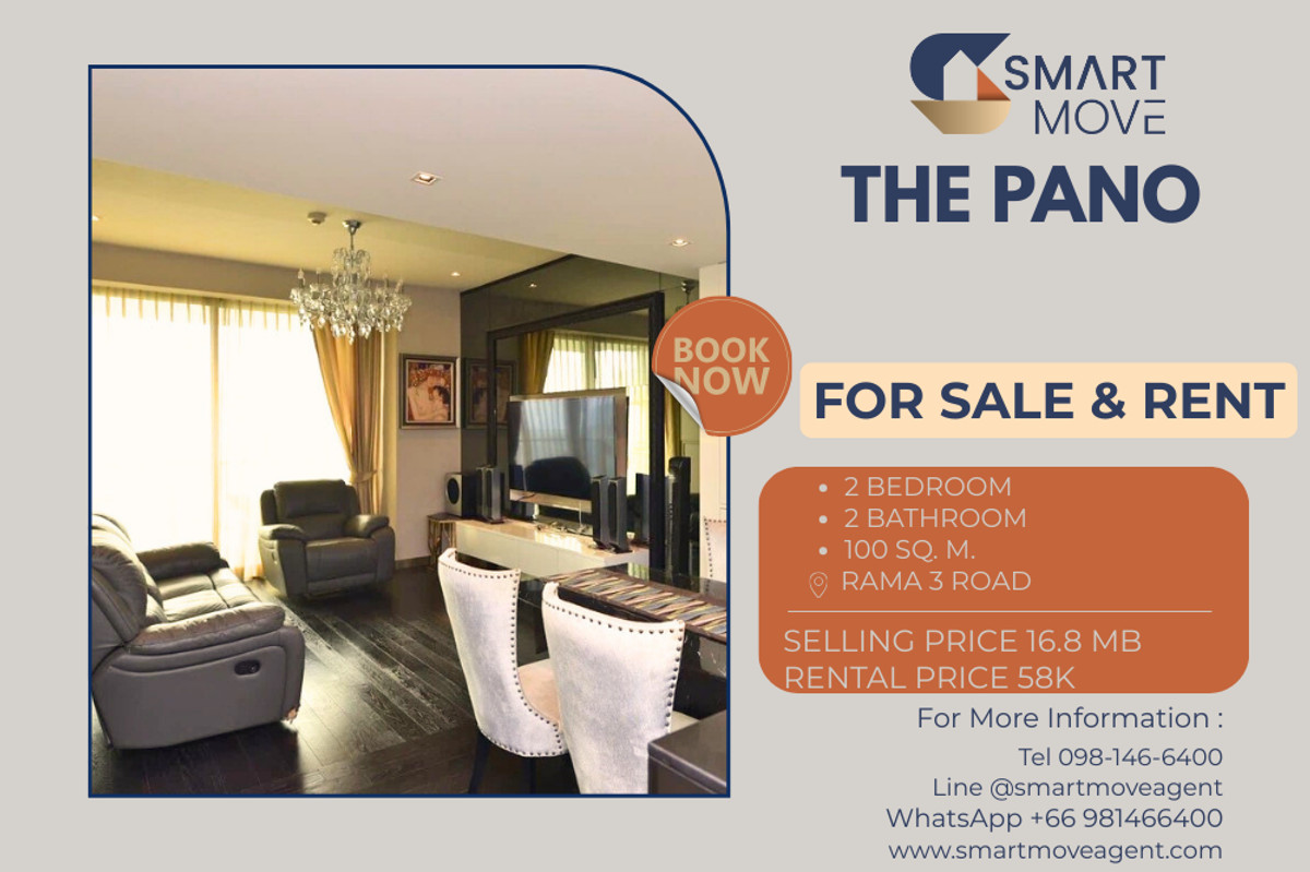 🔥 For Sale - Rent !! River View, rare item, Good location !! 🔥 Code C20260200001..........The Pano, 2 bedroom, 2 bathroom, high floor 23++, furnished, modern style, ready to move in, Special Deal!!📣📣 🔥 For Sale - Rent !! River View, rare item, Good location !! 🔥 Code C20260200001..........The Pano, 2 bedroom, 2 bathroom, high floor 23++, furnished, modern style, ready to move in, Special Deal!!📣📣
