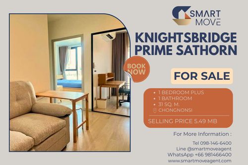 🔥 For Sale !! minimalist style, rare item !! 🔥 Code C20260100050..........KnightsBridge Prime Sathorn, 1 bedroom, 1 bathroom, high floor 19++, furnished, Special Deal!!📣📣