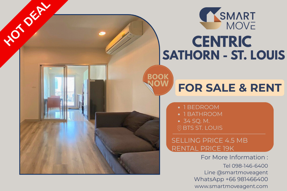 🔥 For Sale - Rent !! high floor 13++, rare item !! 🔥 Code C20221200121..........Centric Sathorn - St. Louis, 1 bedroom, 1 bathroom, furnished, ready to move in, Special Deal!!📣📣 🔥 For Sale - Rent !! high floor 13++, rare item !! 🔥 Code C20221200121..........Centric Sathorn - St. Louis, 1 bedroom, 1 bathroom, furnished, ready to move in, Special Deal!!📣📣