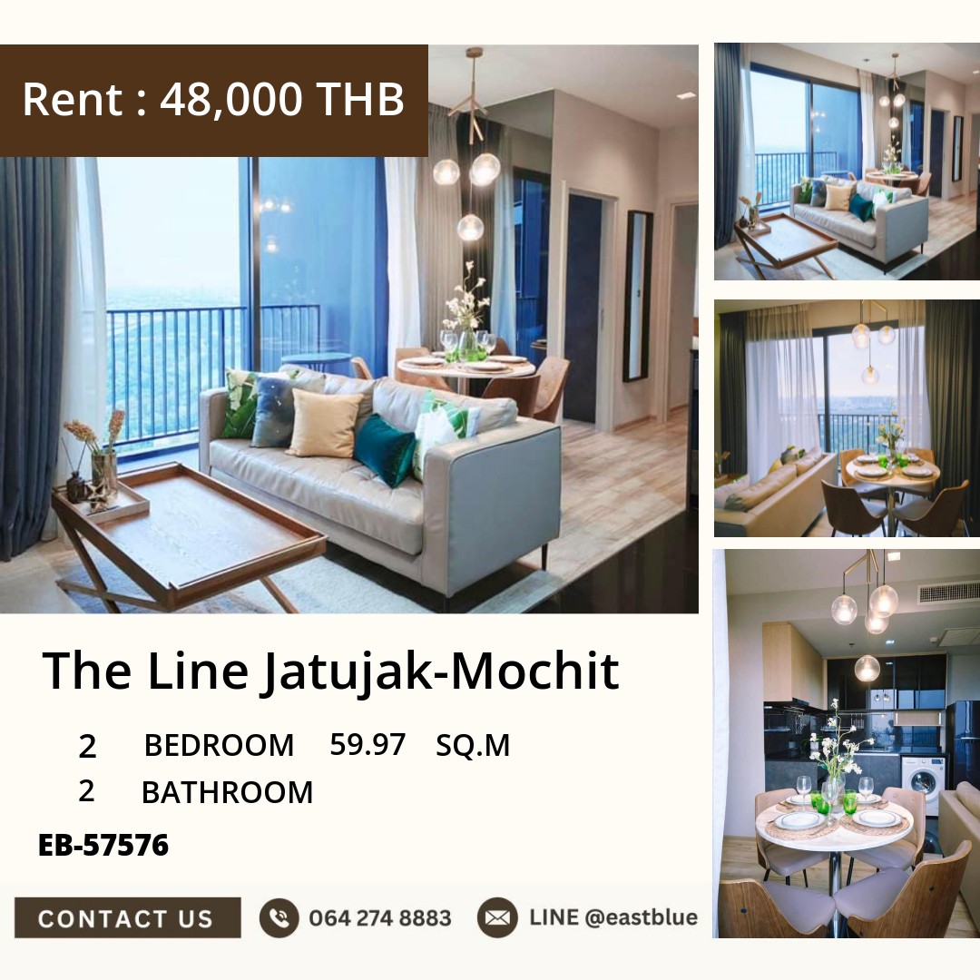 รวมค่าโอน ขาย The Line Jatujak-Mochit 2 นอน 59.97 ตร.ม. ใกล้ BTS หมอชิต 11.9 ล้าน 0642748883