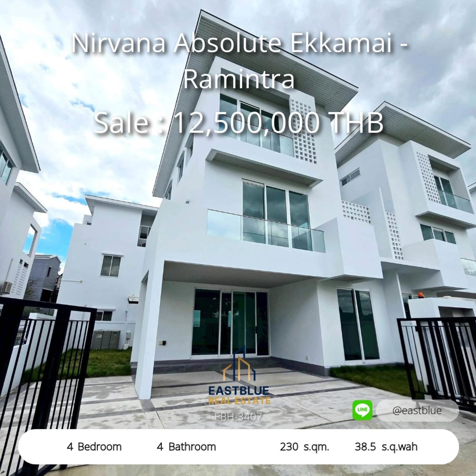 Luxury 4-Bed House in Nirvana Absolute Ekkamai - Prime Location
Spacious 230 sqm Home Near Ramintra – Own It for 12.5M THB! 0642748883 Luxury 4-Bed House in Nirvana Absolute Ekkamai - Prime Location
Spacious 230 sqm Home Near Ramintra – Own It for 12.5M THB! 0642748883
