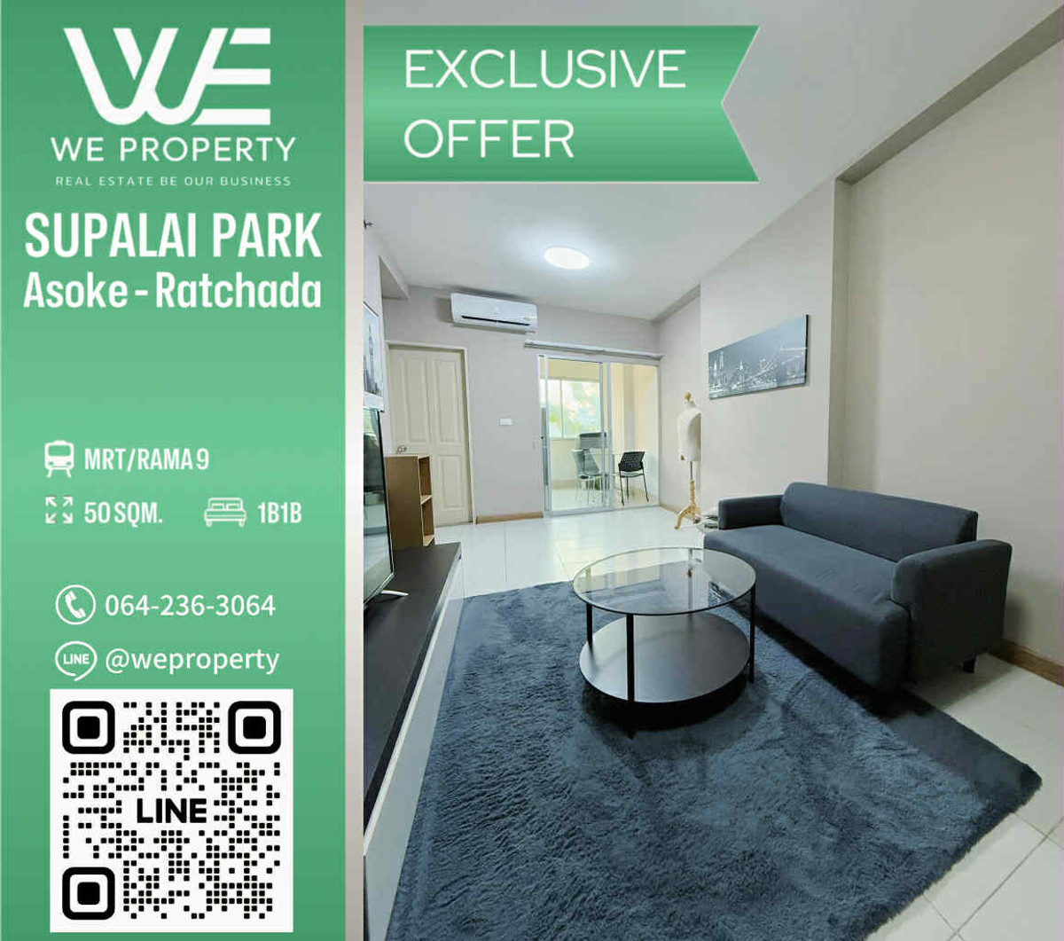 ห้องใหญ่สวย เฟอร์ฯครบราคาดีที่สุด!!⭐Supalai Park Asoke-Ratchada (ศุภาลัย ปาร์ค อโศก-รัชดา)