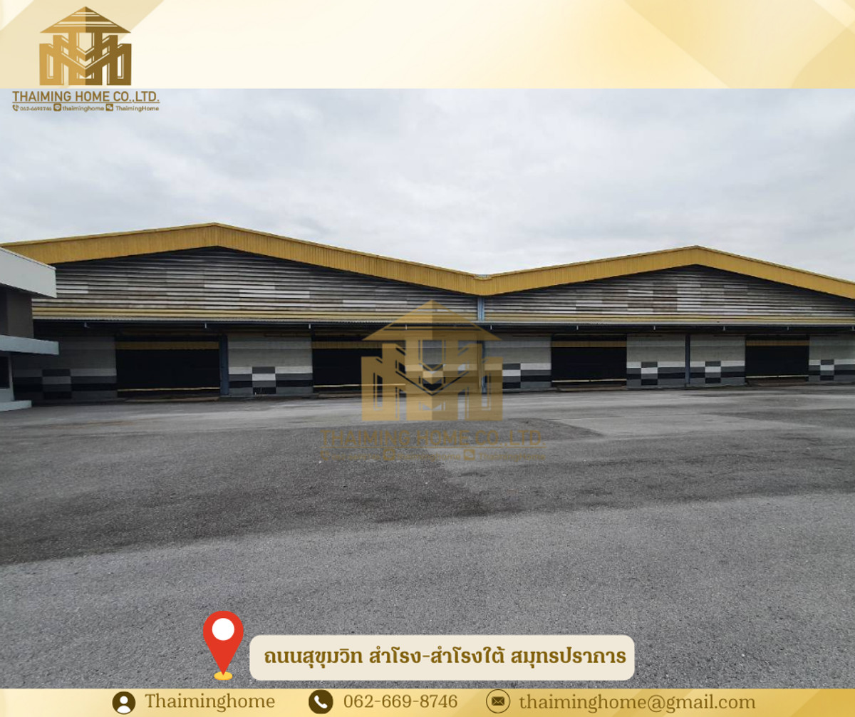 Rent a warehouse with an office space of 10,500 sq.m. Samrong Tai, Phra Pradaeng, Samut Prakan [TW5-220226]
