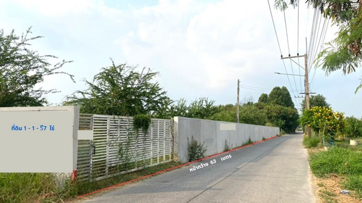 For sale cheap, land filled higher than the road. Surrounded by a thick concrete wall on 4 sides, area 1-1-57 rai, Thanyaburi, Khlong 1. Rangsit-Nakhon Nayok 17, Pathum Thani. – รูปที่ 2