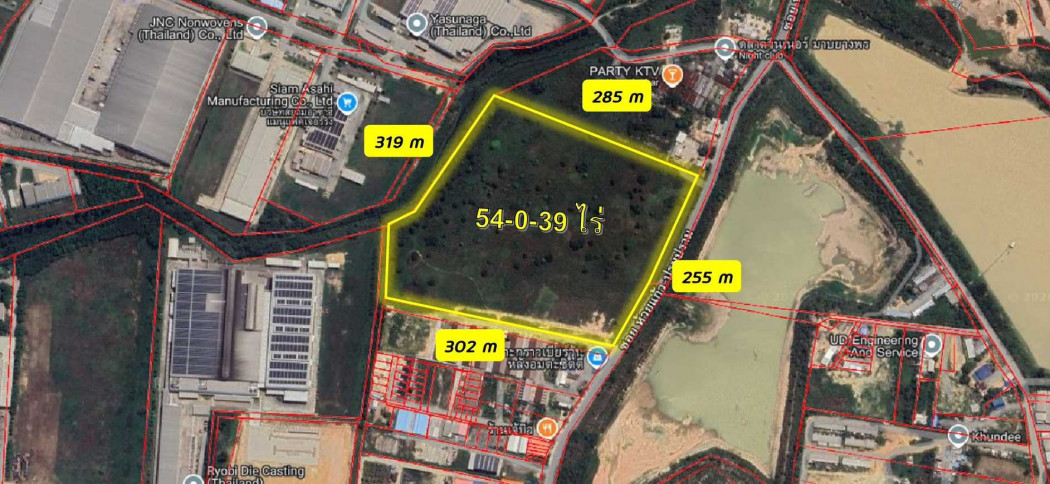 Industrial land for sale, 54 rai 39 sq.wa, zoned purple, adjacent to Amata City Industrial Estate. Industrial land for sale, 54 rai 39 sq.wa, zoned purple, adjacent to Amata City Industrial Estate.