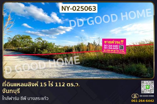 NY-025063 Land for sale in Laem Sing District, Chanthaburi, 15 rai 112 sq.w., near CP Farm, Bang Sa Kaeo.