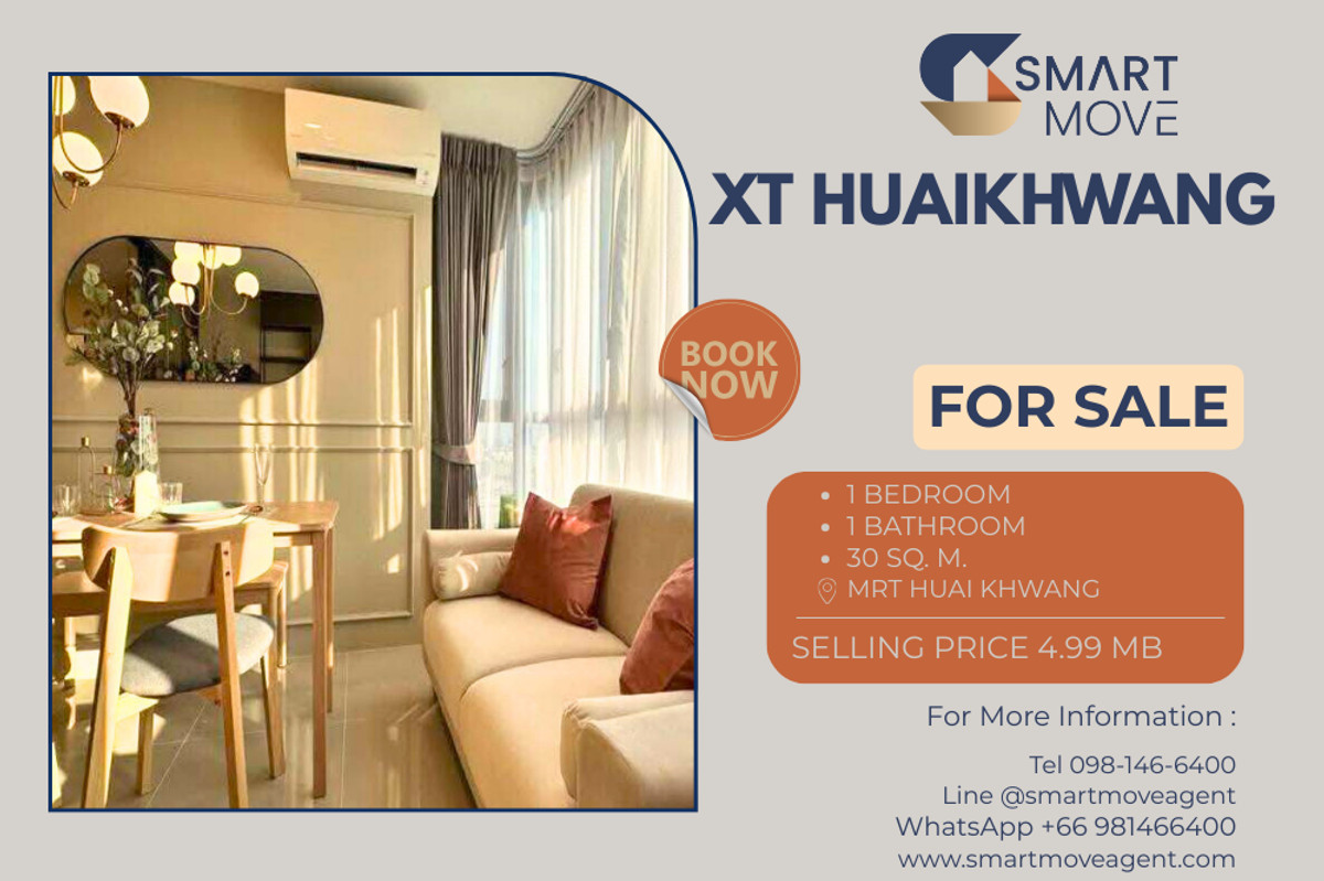 🔥 Sale with tenant !! high floor 18++, Good location !! 🔥 Code C20260200019..........XT Huaikhwang, 1 bedroom, 1 bathroom, furnished, Special Deal!!📣📣