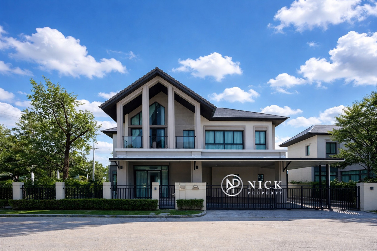 BANGKOK BOULEVARD Bangkok Boulevard Ramindra-Watcharapol: LUXURY Nordic, luxury house, corner house, main road project. Modern design who understands the hearts of the residents even more Beautifully decorated Ready to move in, special price.