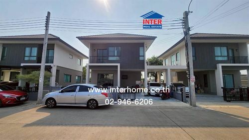 บ้านเเฝด 2 ชั้น 51.3 ตร.ว. หมู่บ้านพลีโน่สุขสวัสดิ์ ประชาอุทิศ ใกล้มหาวิทยาลัยเทคโนโลยีพระจอมเกล้าธนบุรี(ม.บางมด) ซอยประชาอุทิศ90 พระสมุทรเจดีย์ สมุทรปราการ