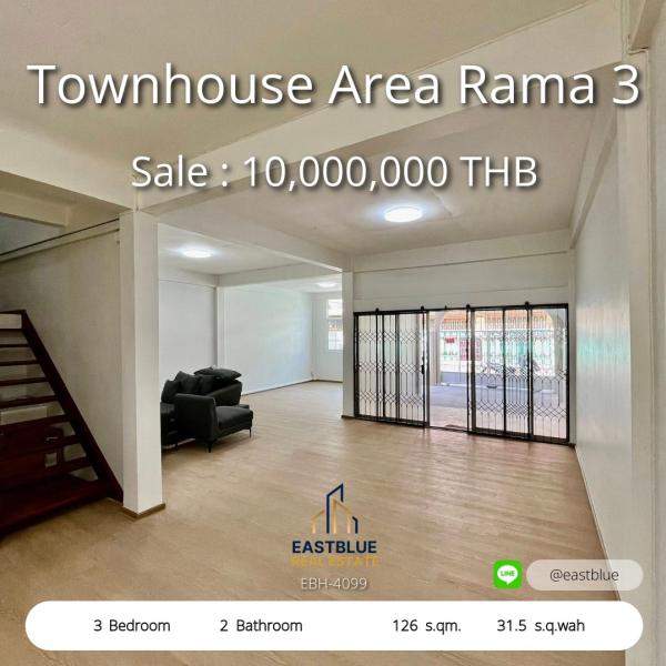 06/08/2026, รวมค่าโอน บ้านทาวน์โฮมหรู 3 ห้องนอน ใจกลางพระราม 3  เช่า 50,000 บาท/เดือน ขาย 10 ล้าน ราคาคุ้มค่าที่สุด! 0642748883