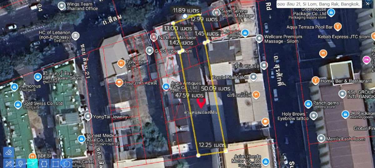 Shophouse for sale on Silom Road, near Jewelry Trade Center, area 175 sq m. Shophouse for sale on Silom Road, near Jewelry Trade Center, area 175 sq m.